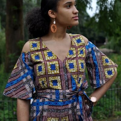 Camisa africana bordada Momar Slim Fit - Listo para enviar