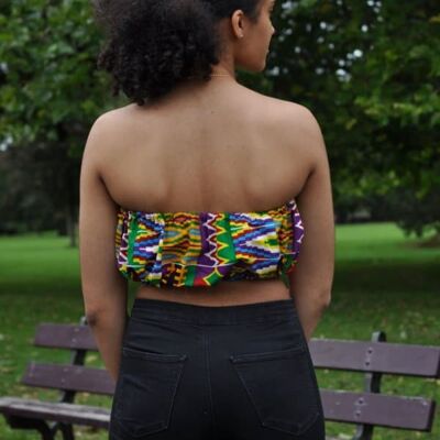 Melange Slim Fit besticktes afrikanisches Hemd - Versandfertig