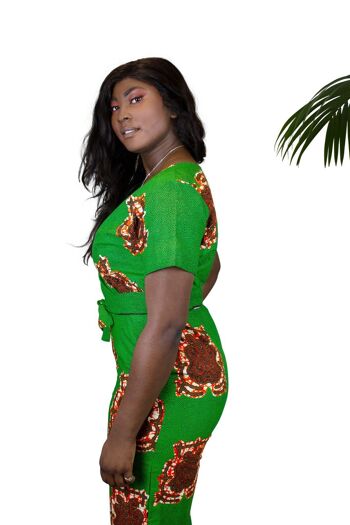 Lyla African Kente Print Pinafore Dress - Sur mesure en 14 jours 3