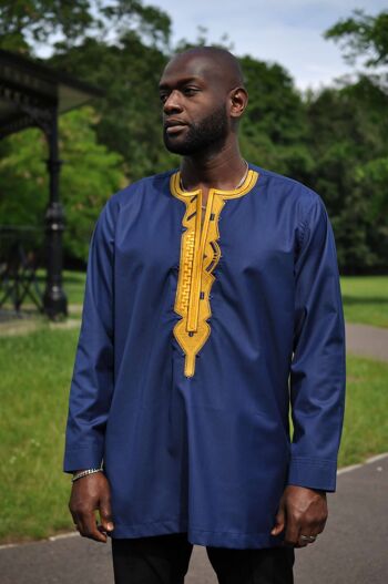 Chemise de costume noir africain Kente Fusion - Fait sur mesure en 14 jours PRÊT À ÊTRE EXPÉDIÉ 5