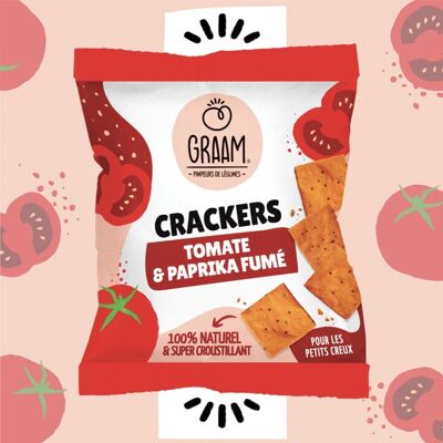 GRAAM - Crackers De Tomate Y Pimentón Ahumado 30g (tamaño snack)