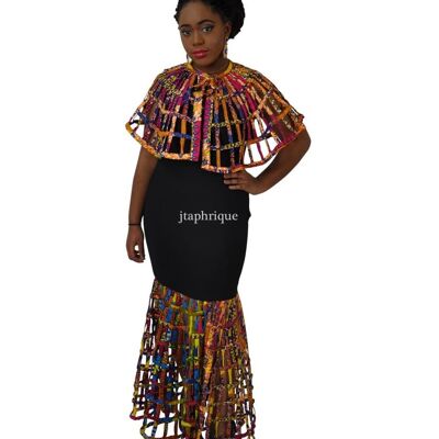 Damen-Playsuit mit afrikanischem Aufdruck - Mehrfarbig