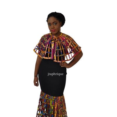 Damen-Playsuit mit afrikanischem Aufdruck - Mehrfarbig