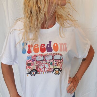 T-SHIRT BIO À MANCHES RETROUSSÉES Freedom Van