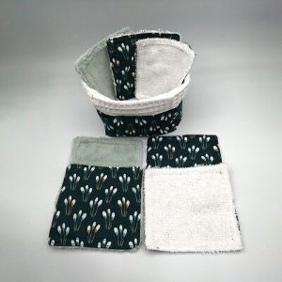 Green/white washable make-up remover wipe