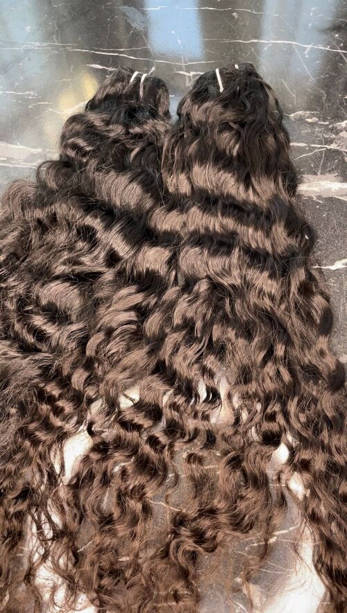 Raw hair curly 8"