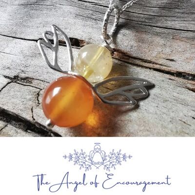 5 The Angel of Encouragement - Carnelian with Citrine Angel Pendant