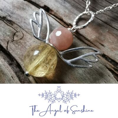 4 The Angel of Sunshine - Sunstone and Citrine Angel Pendant