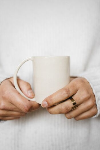 Mug tasse à café et à thé en grès fait main minimaliste 1