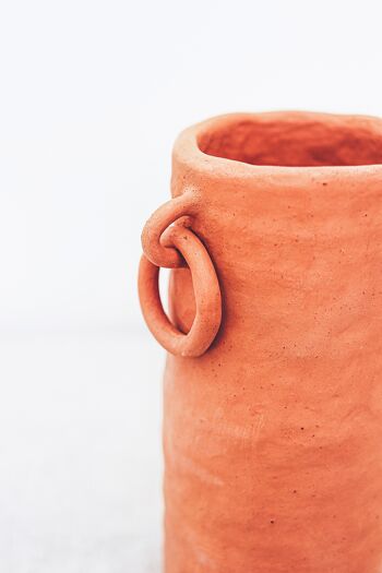 Vase en terre rouge 2 Rings 3