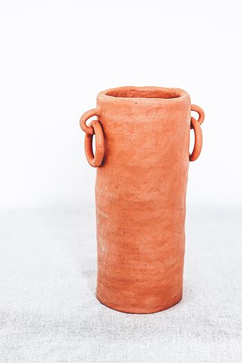 Vase en terre rouge 2 Rings 5