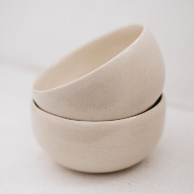 Small handmade natural stoneware ramekin bowl