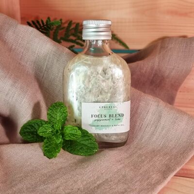 Focus Blend Peppermint & Lime Bath & Massage Oil