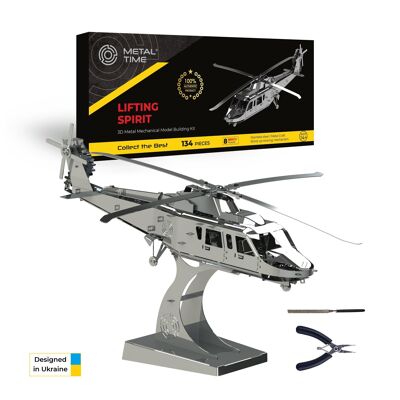 Model of helicopter for self-assembly "Lifting Spirit", TM "Metal Time"