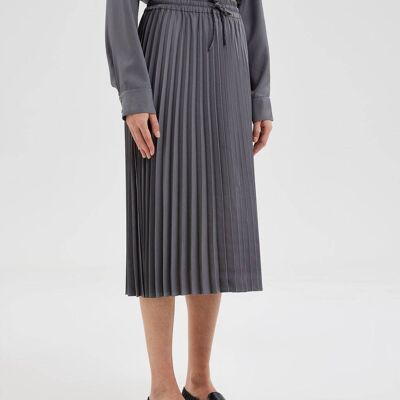 Pleated Mid-Length Skirt - Anchor grey - L