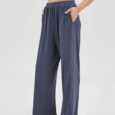 Ribbed Knit Trousers - Stormy blue - S
