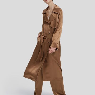 Double-Breasted Trench Coat - Dark brown - XS