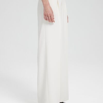 High-rise Wide-leg Trousers - White - S