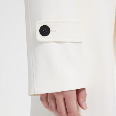 Cropped Box Jacket - White - M