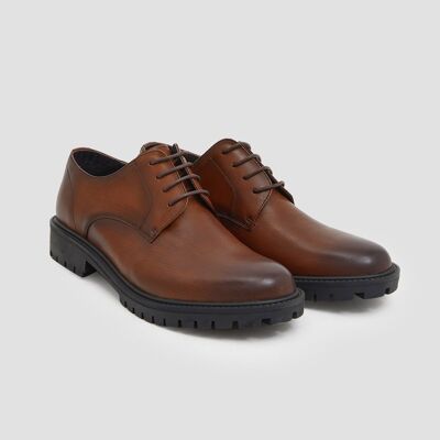 Classic Round Toe Oxford Shoes - Brown - 5