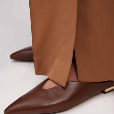 Slit-Leg Trousers - Toffee - L