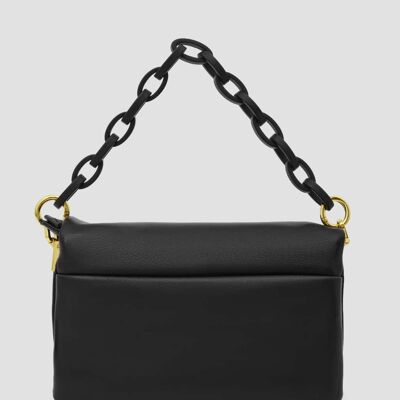 Flap Wallet Chain Bag - Black