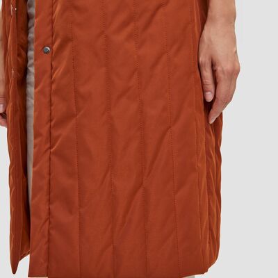 Sleeveless Cotton Padded Jacket - Brick red - XL