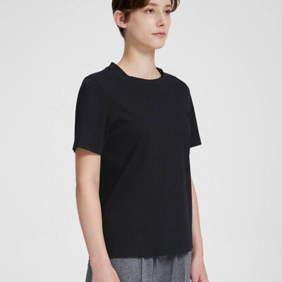 Round Neckline T-Shirt - Black - L
