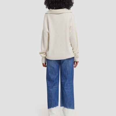 Bleached Straight Jeans - Blue - XS