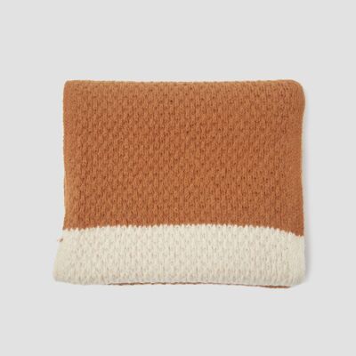 Contrasting Knit Scarf - Orange - OS