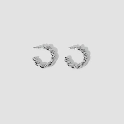 Twist Open Earrings - Silver - OS