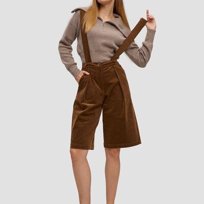 Overall Shorts - Brown - S