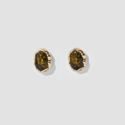 Marbled Stone Studs - Brown - OS