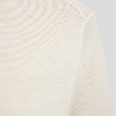 Cashmere Fine Roll-Neck Top - White - S
