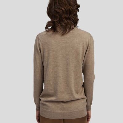 Cashmere Fine Roll-Neck Top - Toast almond - XL