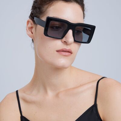 Retro Classic Square Sunglasses - Black - OS