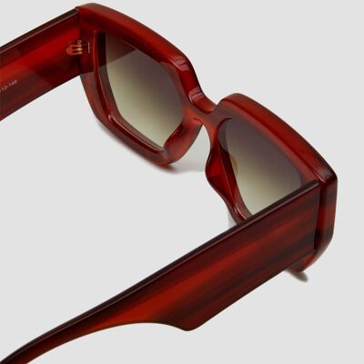 Retro Modern Sunglasses - Red - OS