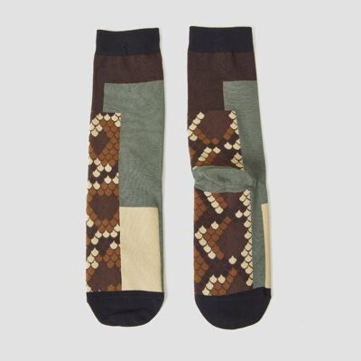 Brown Serpent Pattern Socks - Multiple