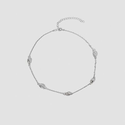 Stone Clavicle Necklace - Silver - OS