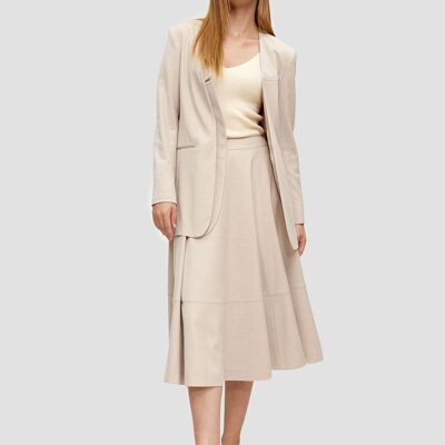 Open-front Blazer - Beige - XL