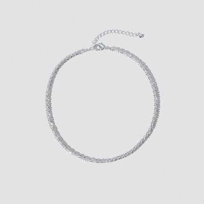 Sparkling Wave Necklace - Silver - OS