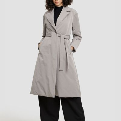 Relaxed Fit Belted Coat - Light taupe - XL