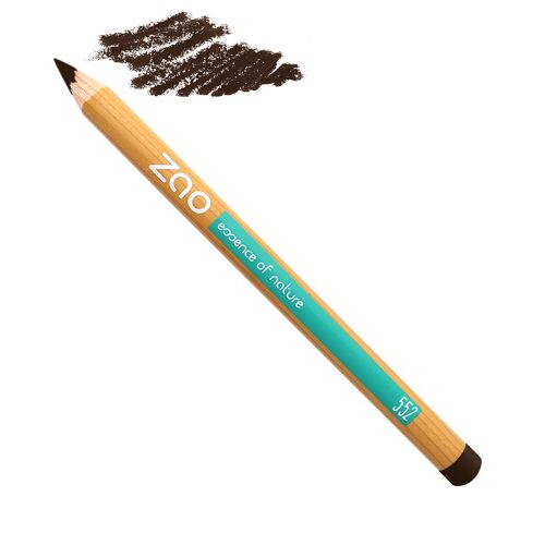 ZAO, Økologisk Eyeliner &amp;  Multi-Purpose Pencil 552 Dark Brown, 1,14 g