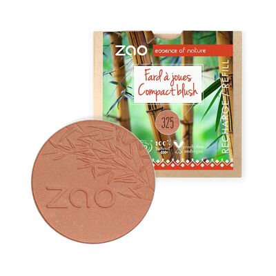 ZAO, Økologisk Compact Blush, 325 Golden Coral, Refill, 9 g