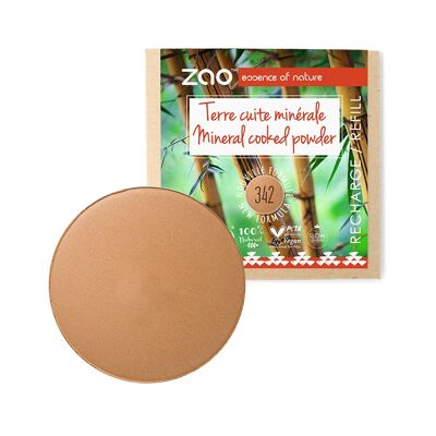 ZAO, Økologisk Mineral Cooked Powder, 342 Copper Caramel, Nachfüllpackung, 15 g