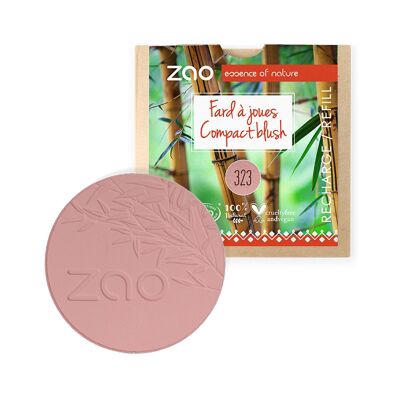 ZAO, Økologisk Compact Blush, 323 Viola Scuro, Ricarica, 9 g