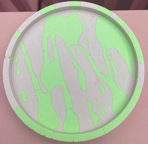 Coaster - Round (2 pieces) - Graffiti Lilac & Green