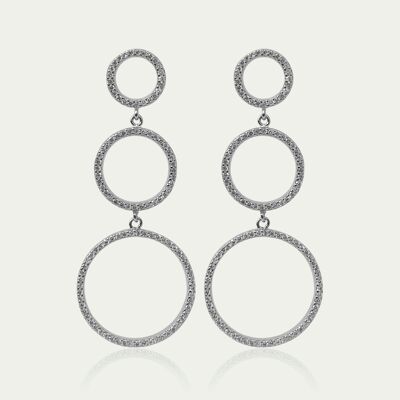 Earrings Circles, sterling silver