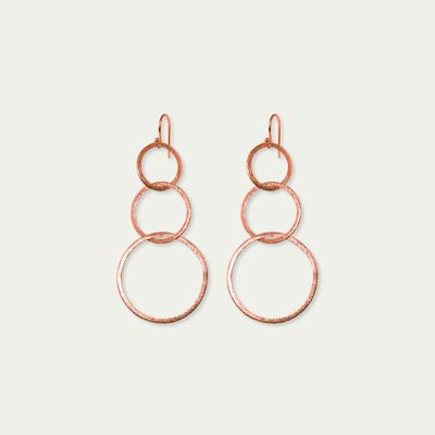 Pendientes Circles, plata con baño de oro rosa