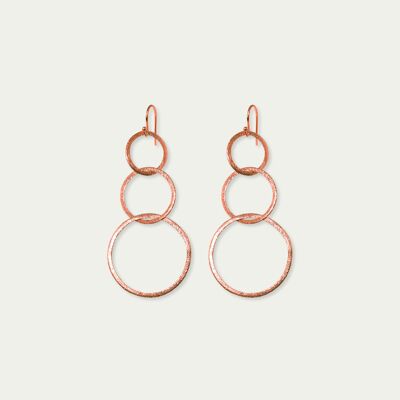 Earrings Circles, silver rose gold plated